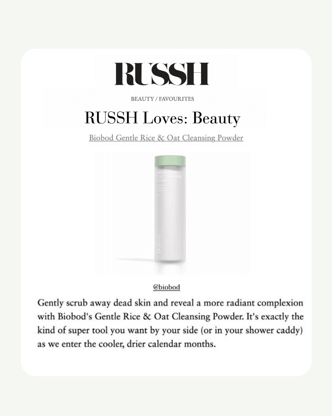 Gentle Rice & Oat Cleansing Powder 50g - biobod