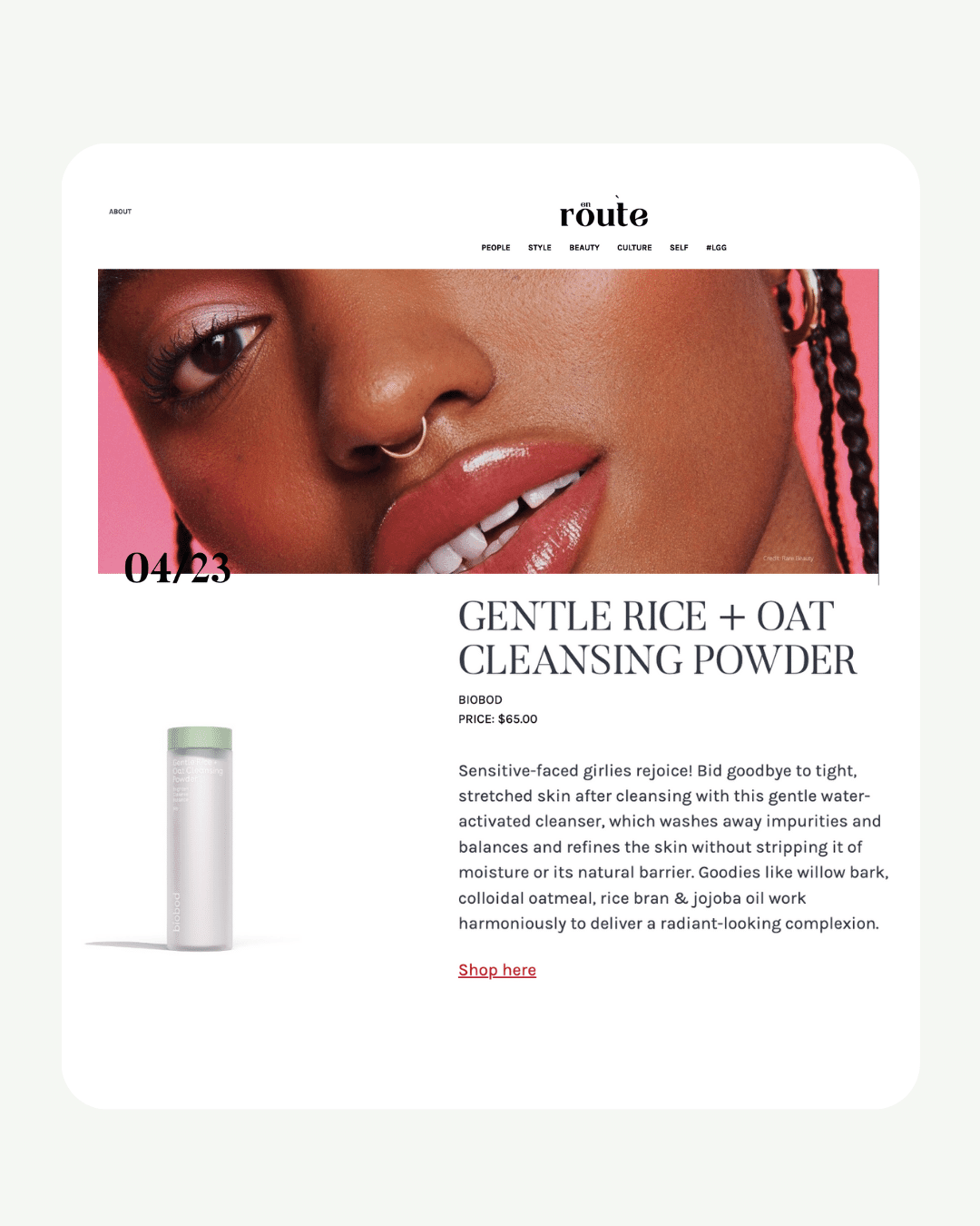 Gentle Rice & Oat Cleansing Powder 50g - biobod