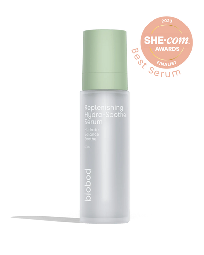 biobod Replenishing Hydra-Soothe Serum, the best serum, designed to hydrate, balance, soothe sensitive and acne-prone skin.